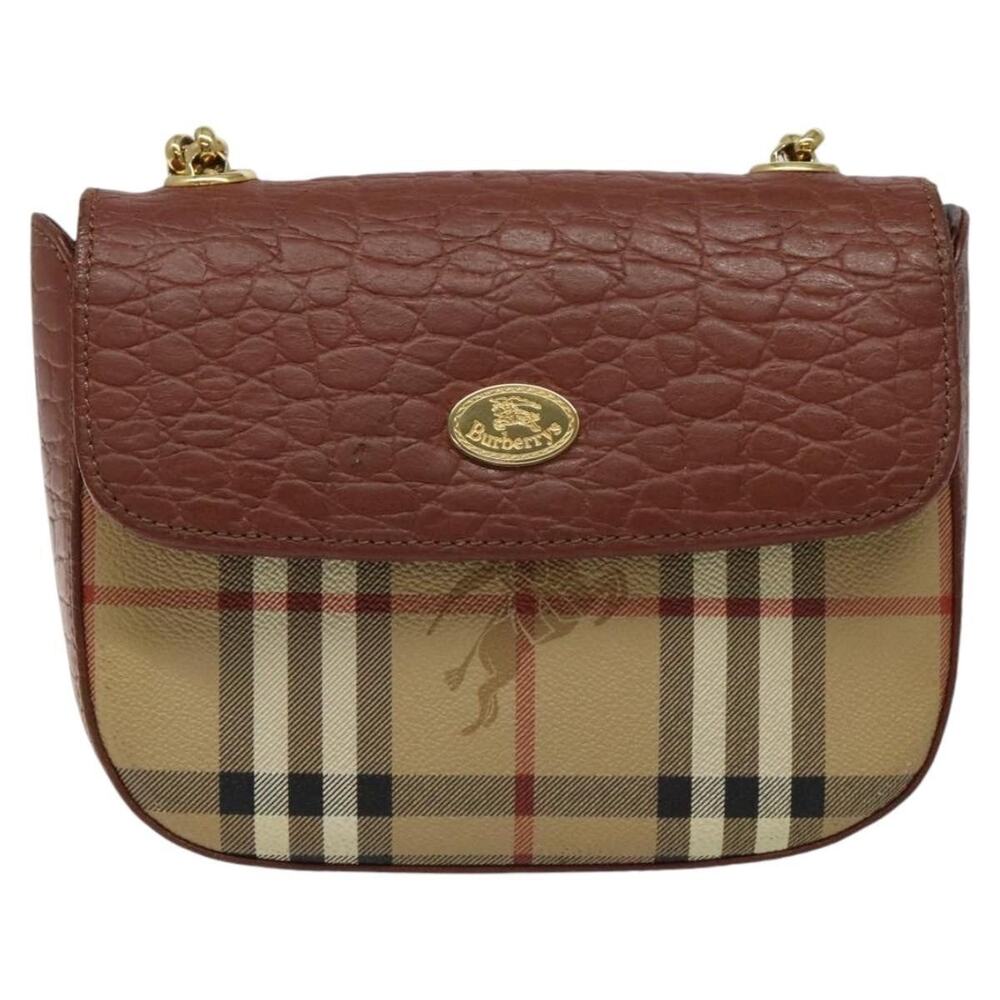 Burberry Nova Check Coated Canvas Shoulder Bag Beige
